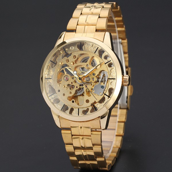 C04 Đồng hồ Cơ nam WINNER GOLD DESIGN automatic