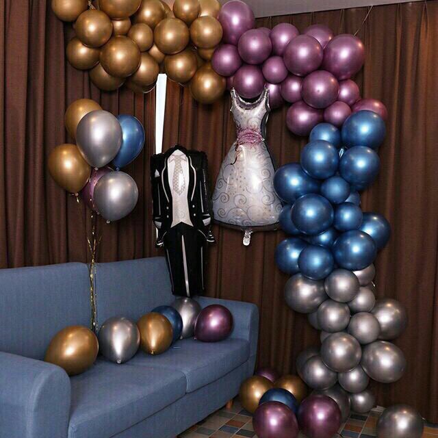 Set 30 bóng siêu nhũ mạ chrome trang trí sinh nhật, trang trí phòng cưới