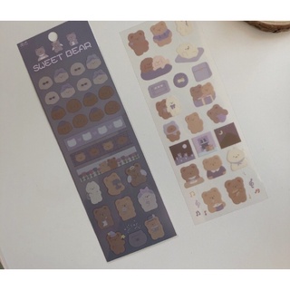 Set 2 tấm stickers hình gấu ú