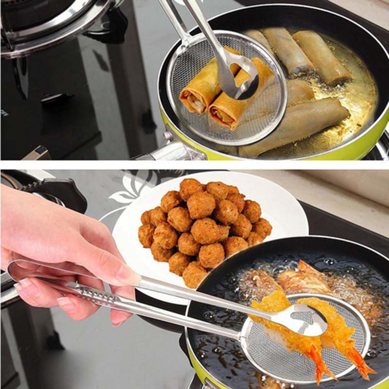 Muỗng Lọc Dầu Đa Năng Có Kẹp Gắp Cho Nhà Bếp