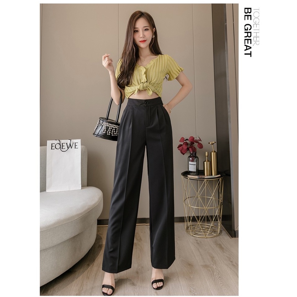 Quần culottes đũi dáng dài quần ống rộng siêu Hot