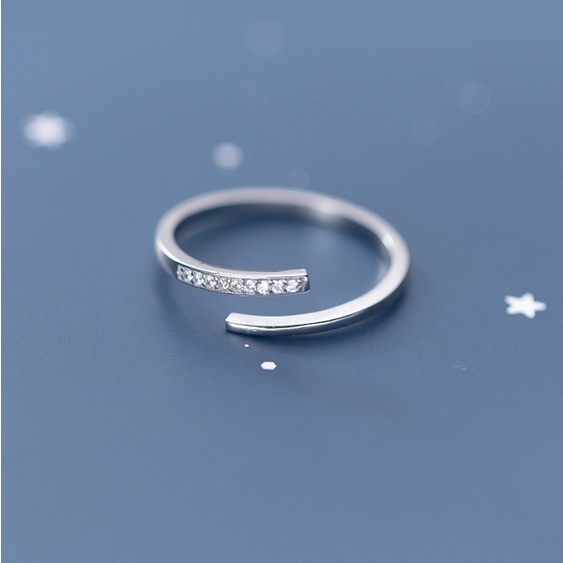 Nhẫn bạc nữ chuẩn bạc 925 DaLiA Jewelry nhẫn bạc hở thanh đơn