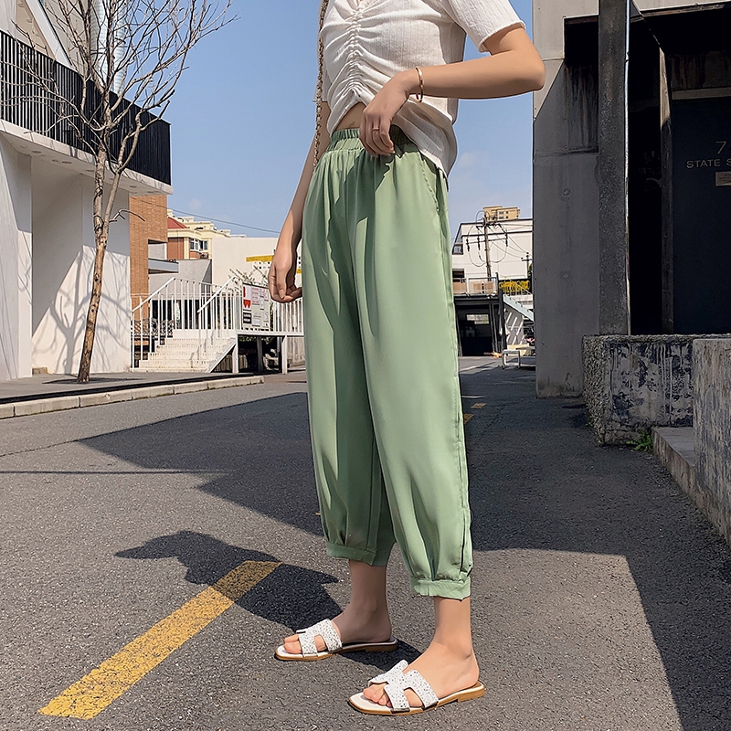 SUXI Quần ống rộng lưng cao phong cách thời trang hàng ngày dành cho nữ