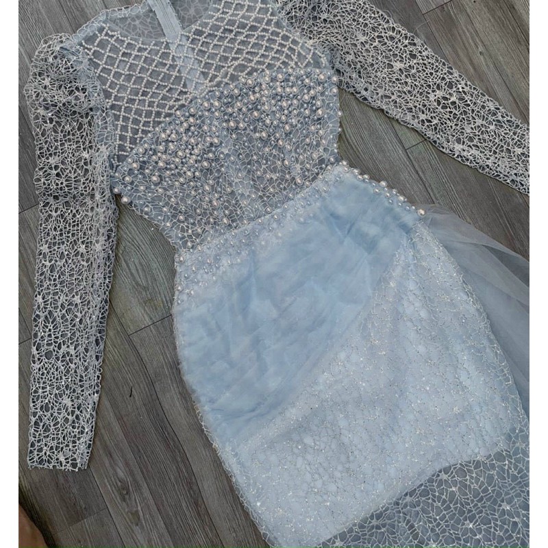 ĐẦM BODY REN LƯỚI LỖ KIM TUYẾN KẾT NGỌC