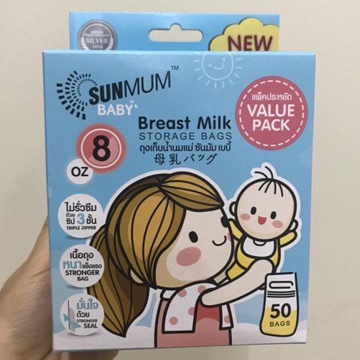 [Mã FMCG8 giảm 8% đơn 500K] [Chính hãng] [Nguyên tem] Túi Trữ sữa Sunmum Thailand