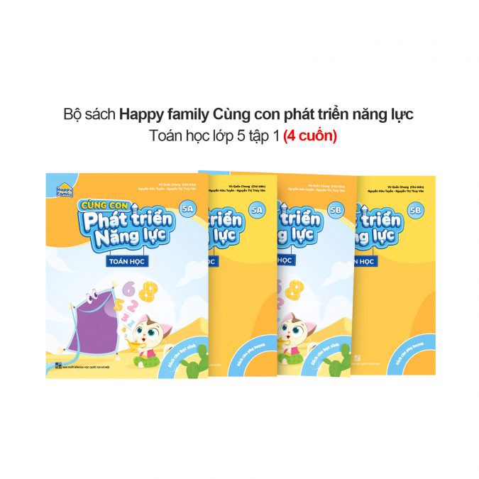 Sách - Combo 4 cuốn Happy family Cùng con phát triển năng lực Toán lớp 5 tập 1