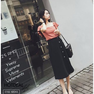CHÂN VÁY CHỮ A PHỐI NÚT THẮT NƠ EO