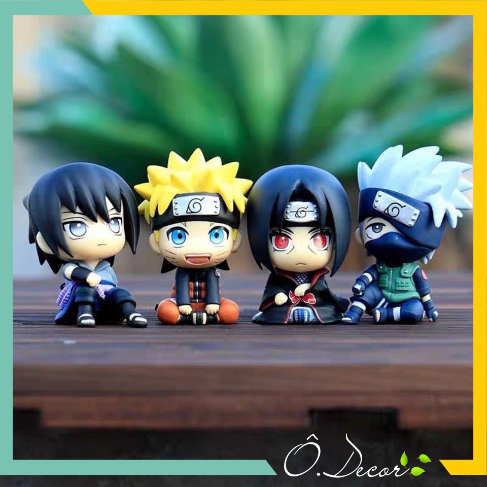Set Mô hình Naruto chibi Ô DECOR, bộ 4 mô hình nhân vật Naruto siêu đẹp (Naruto, Kakashi, Sasuke, Itachi)