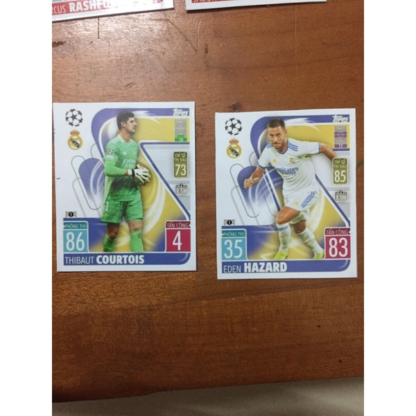 Lẻ thẻ cầu thủ REAL MARDRID match attax 2021/22 bóng đá size Poca