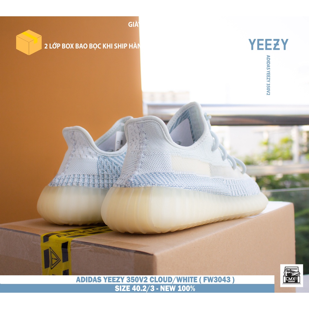 [ HÀNG CHÍNH HÃNG ] GIày Adidas Yeezy350v2 Cloud White ( FW3043 ) - REAL AUTHENTIC 100%