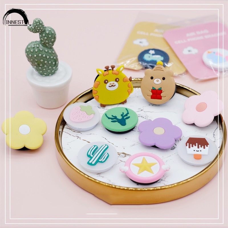 Giá Đỡ Điện Thoại Bằng Silicon Họa Tiết Hoạt Hình Dễ Thương