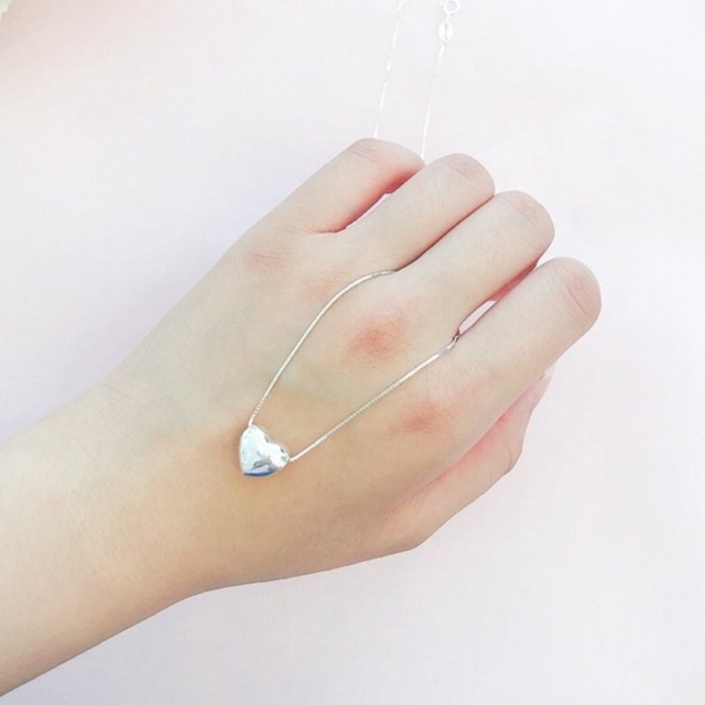 Mặt tim phồng bạc ta bóng đẹp xinh xắn nhỏ xinh - THJ SILVER
