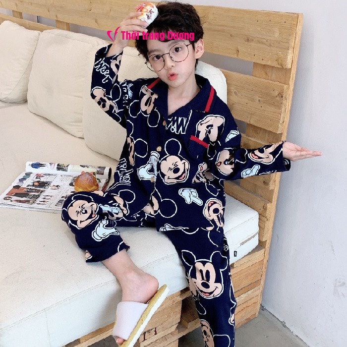 ST20238 - Bộ pyjama cotton bé trai mùa thu hàng nhập