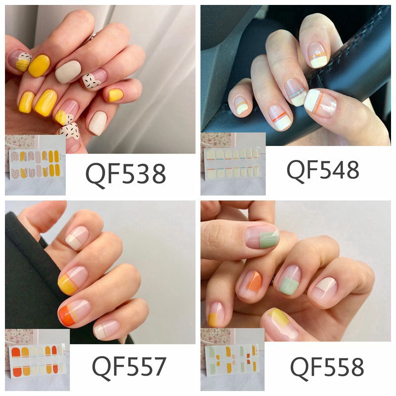 [Hàng mới về] Set 14 Miếng Dán Móng Tay Chống Thấm Nước Xinh Xắn