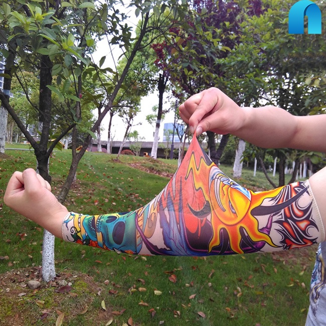 Bộ 6 Găng Tay Chống Tia Uv Họa Tiết Xăm Hình Sáng Tạo Dành Cho Hoạt Động Thể Thao Ngoài Trời