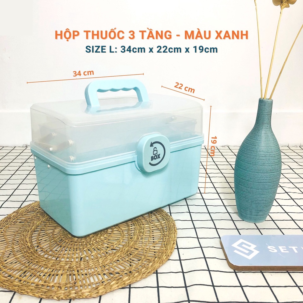 HỘP ĐỰNG THUỐC VẬT TƯ Y TẾ 3 TẦNG 7L và 12L NHỰA ABS SIÊU AN TOÀN TIỆN LỢI( BẢO HÀNH 1 NĂM )