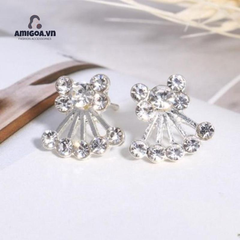 Khuyên Tai Đính Đá Kim Cương Nhân Tạo Lấp Lánh