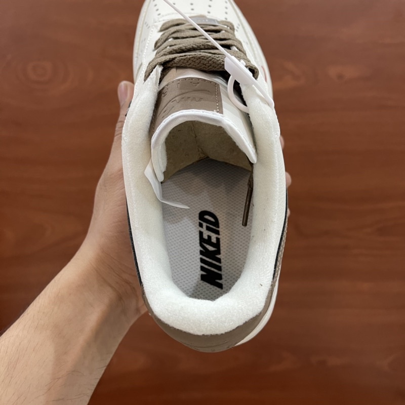 Giày sneaker Af1 custom &quot; White brown &quot; - Fullbox [Bản chuẩn đẹp]