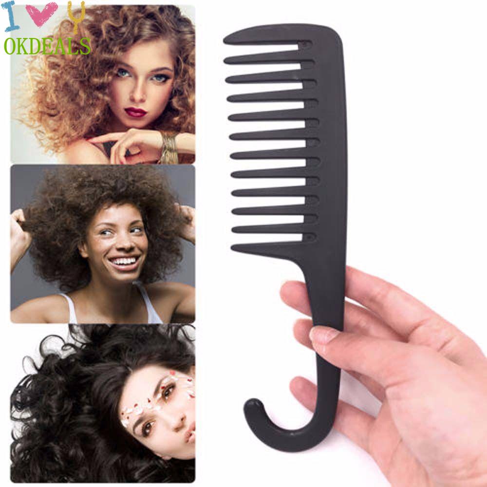 Lược Chải Tóc Răng Rộng Màu Đen/Tím/Hồng Chuyên Nghiệp Dành Cho Salon/Du Lịch