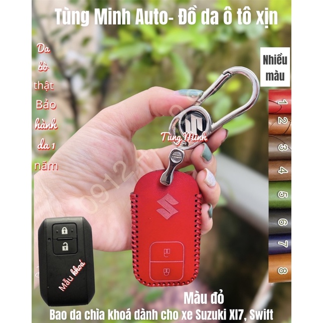 Bao Da Chìa Khoá Smartkey Ô tô  Suzuki  XL7,Swift, Ertiga, Vitara Da Bò Cao Cấp Handmade xịn xò