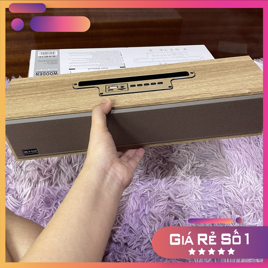 Loa bluetooth hộp gỗ sang trọng 5.0 XM-520 bass cực mạnh