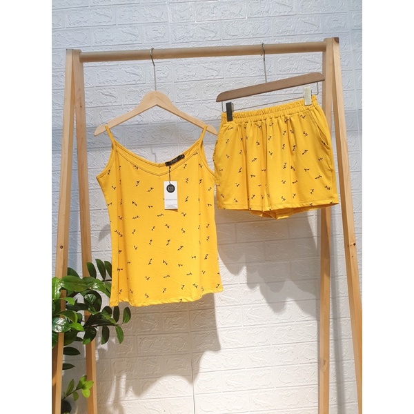 Bộ mặc nhà nữ hai dây cotton Giangkoivnxk