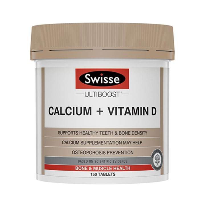 Viên uống bổ sung Canxi Swisse Ultiboost Calcium + Vitamin D - 150 viên