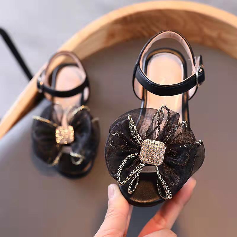 Sandal cho bé gái đi mùa hè nơ bánh bèo siêu điệu êm chân có quai chống tuột vv775