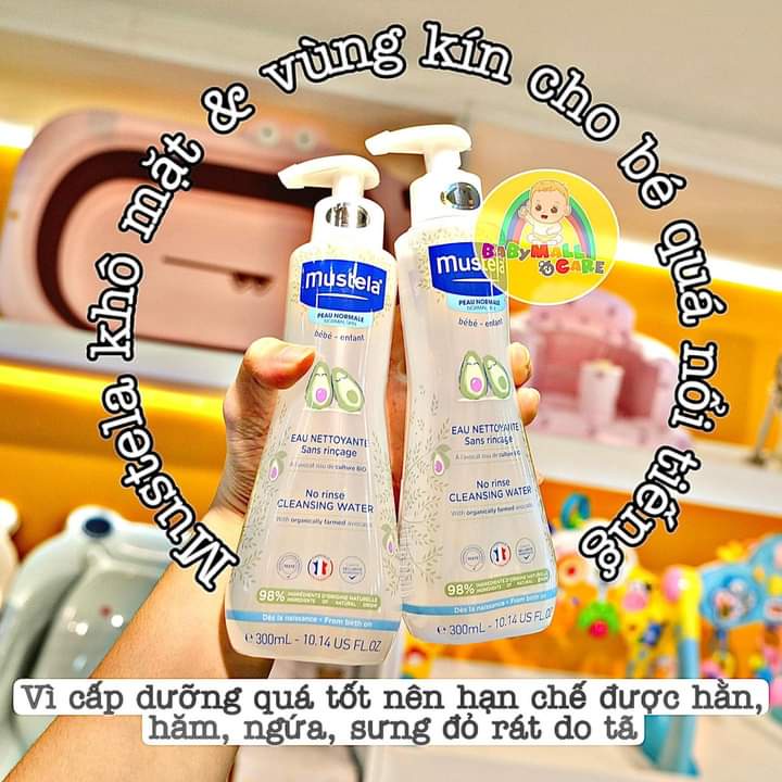 Nước rửa vệ sinh mặt và vùng kín cho bé Mustela chai 300ml