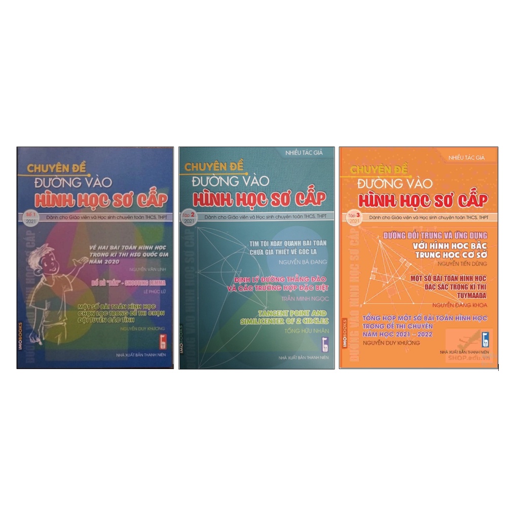 Sách - Combo Chuyên Đề Đường Vào Hình Học Sơ Cấp (Số 1+Số 2+Số 3)