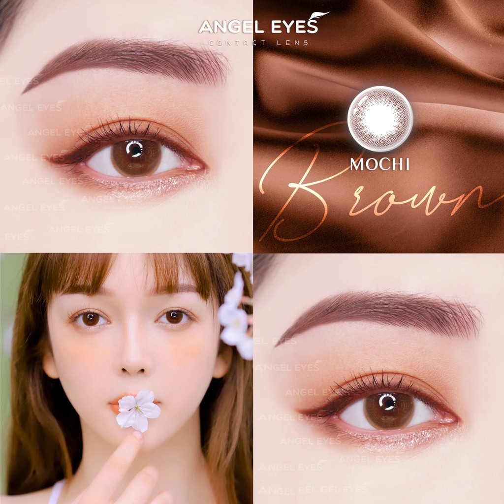 Lens nâu tự nhiên có độ Mochi thương hiệu Angel Eyes đường kính 14.2 có độ từ 0 đến 8