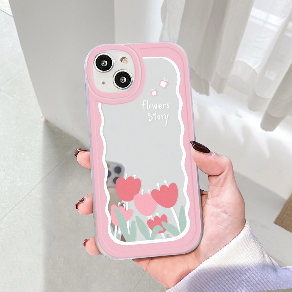 Ốp lưng iphone gương cạnh vuông hoa nice day 6/6plus/7/7plus/8/8plus/x/xs/11/12/13/pro/max/plus/promax-Sale HOT U2-12