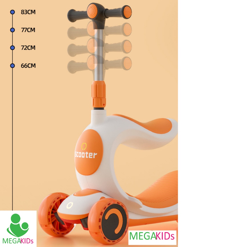 Xe đa năng trượt Scooter - Chòi chân - Bập bênh cho bé Flower Baby 808