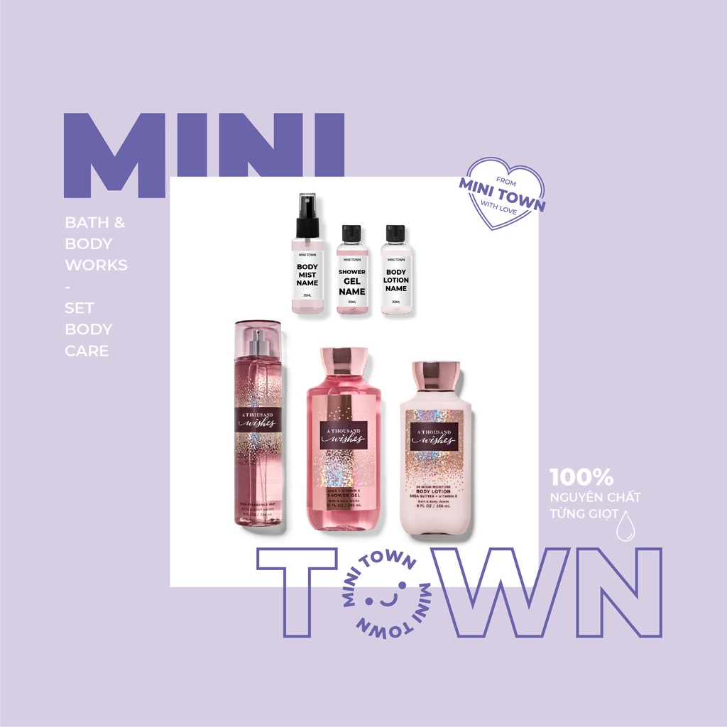 A THOUSAND WISHES - Xịt Thơm Body Mist Sữa Dưỡng Thể Body Lotion lưu hương toàn thân Bath & Body Works