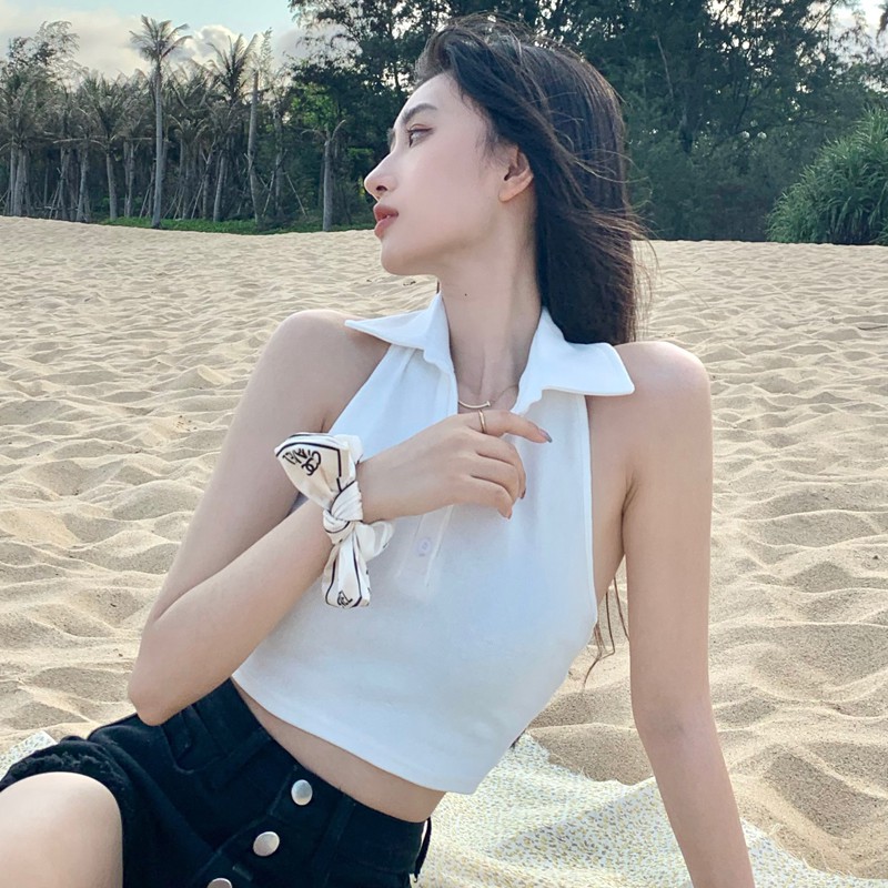 [Kèm Video SP] Áo Ba Lỗ Nữ Thun Tăm Cổ Polo Dáng Croptop Nữ Cao Cấp Cá Tính Thời Trang Trẻ Trung Sugal TOP NU SG 032V3