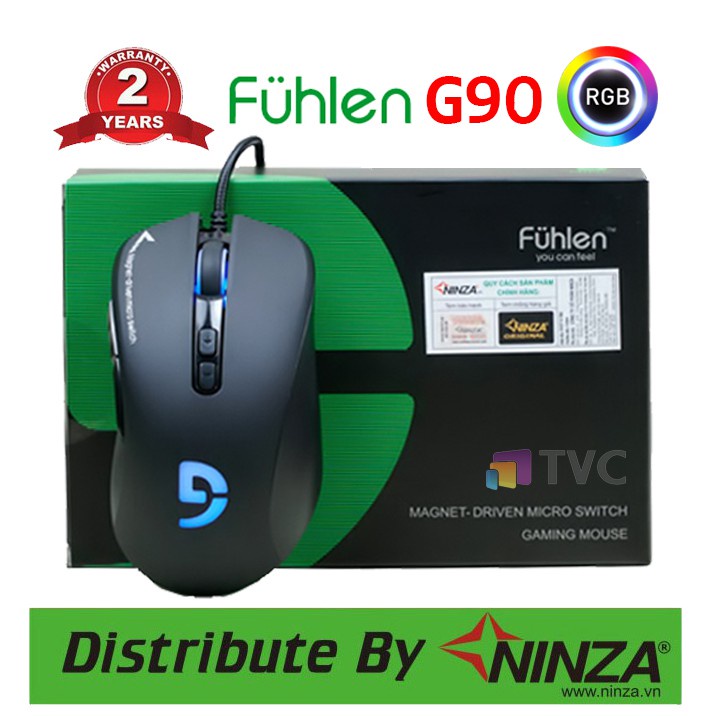 ❀♂№Chuột Fuhlen G90 chính hãng Led RGB, Nút bấm quang học chuyên game, Bảo hành 2 năm9