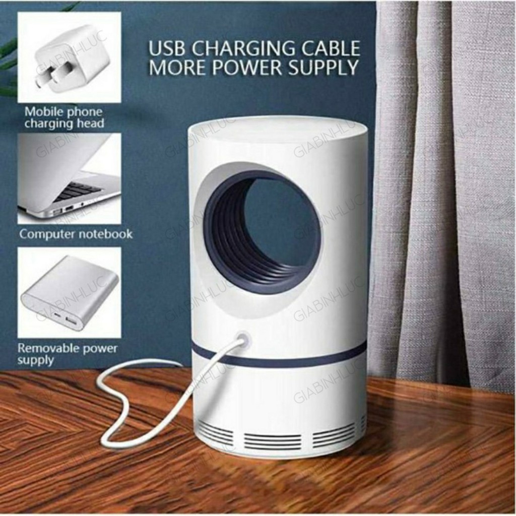 [FREESHIP] Đèn Bắt Muỗi Hình Trụ Cắm Cổng USB Thông Minh Kiêm Đèn Ngủ Màu Trắng.