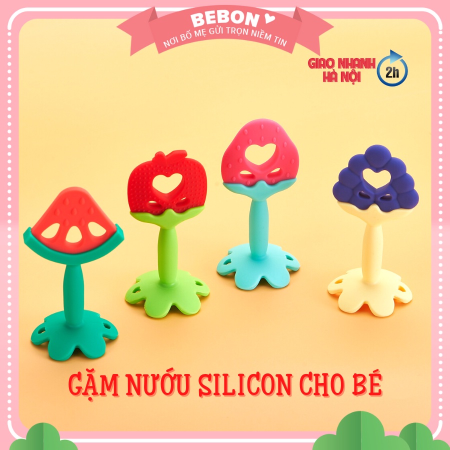 Gặm nướu cho bé chất liệu silicon an toàn không BPA có hộp đựng - hình trụ đứng . đồ chơi cho trẻ sơ sinh