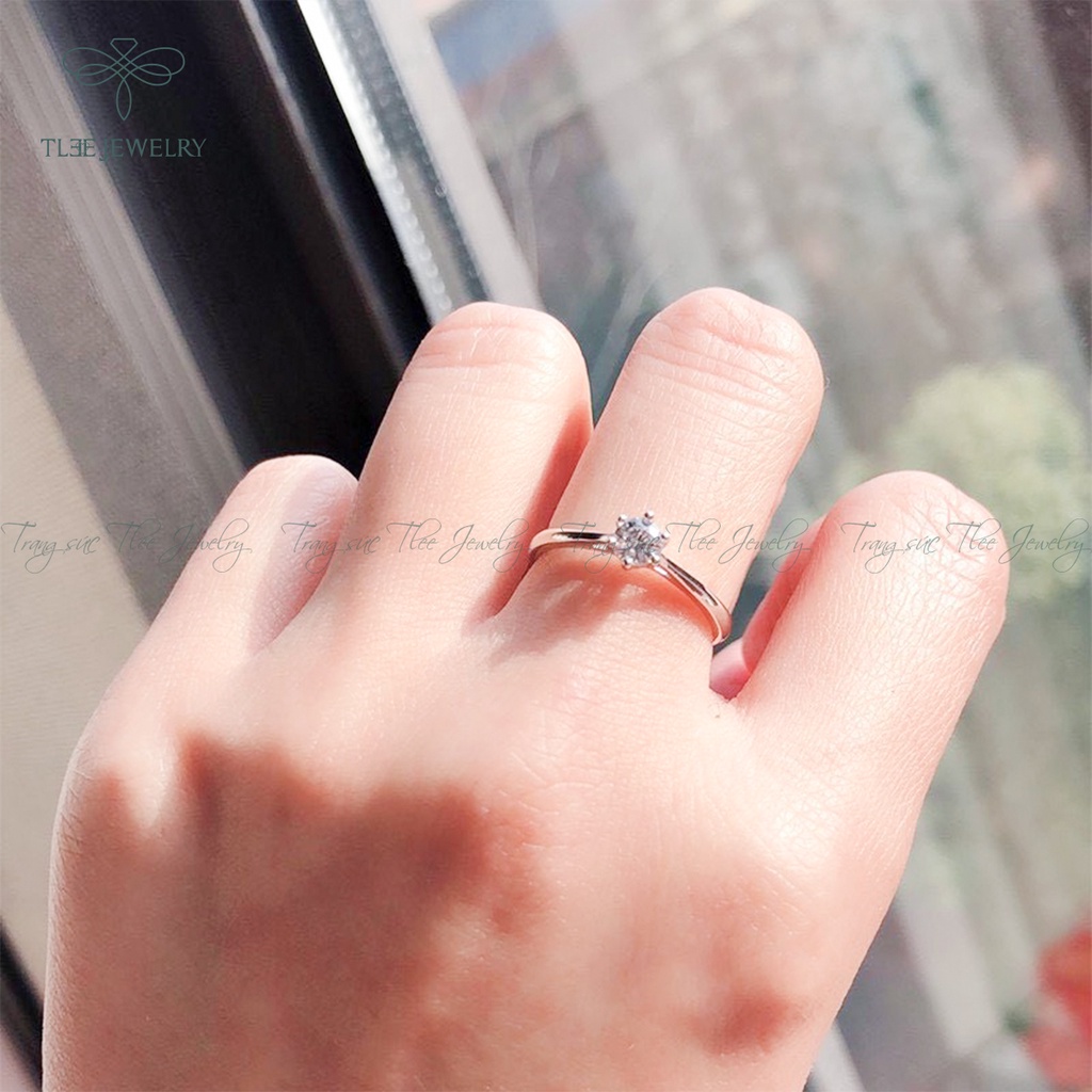 Nhẫn bạc nữ TLEE sáu chấu mini viền trơn cao cấp NCJ A0170