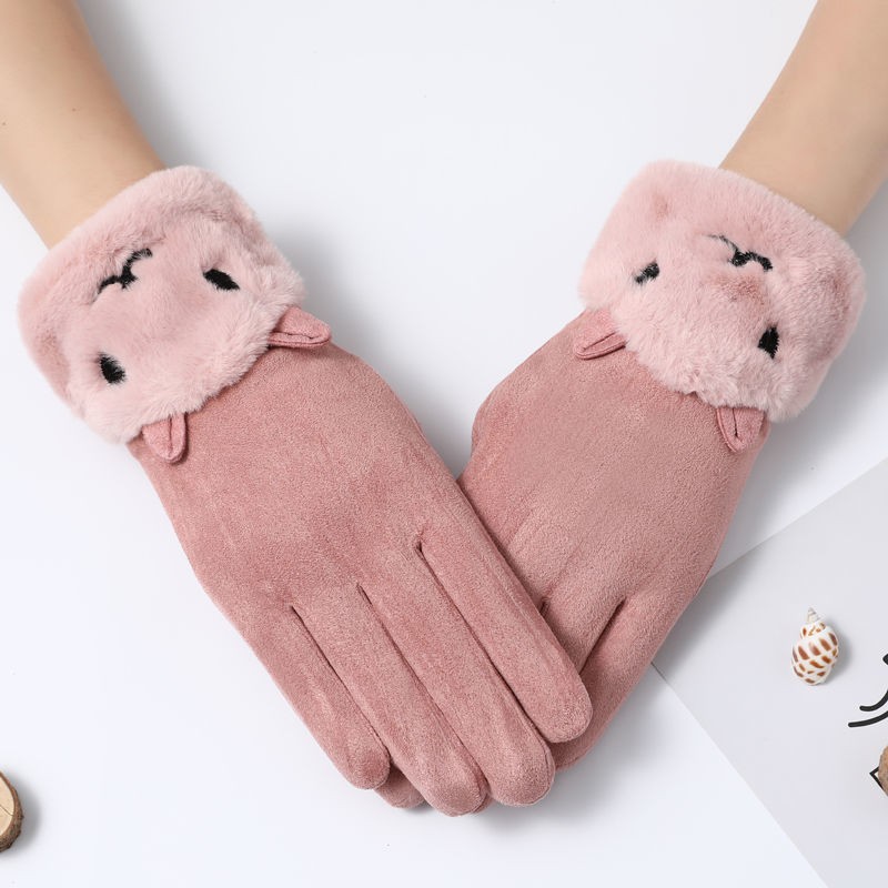 Găng Tay Da Lộn Giữ Ấm Khi Đi Xe Máy Cho Nữ