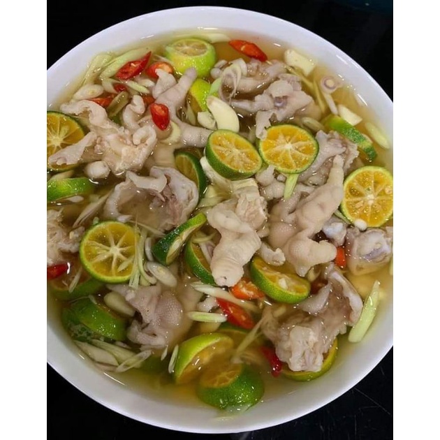 Chân gà rút xương ngâm sả tắc hôp 500g không tính nước