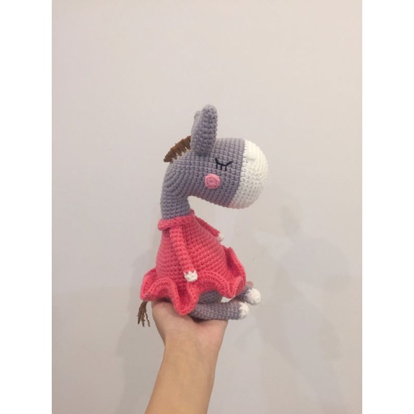 -Lừa nhỏ bằng len-Con lừa nhồi bông-Quà tặng cho bé- Donkey amigurumi