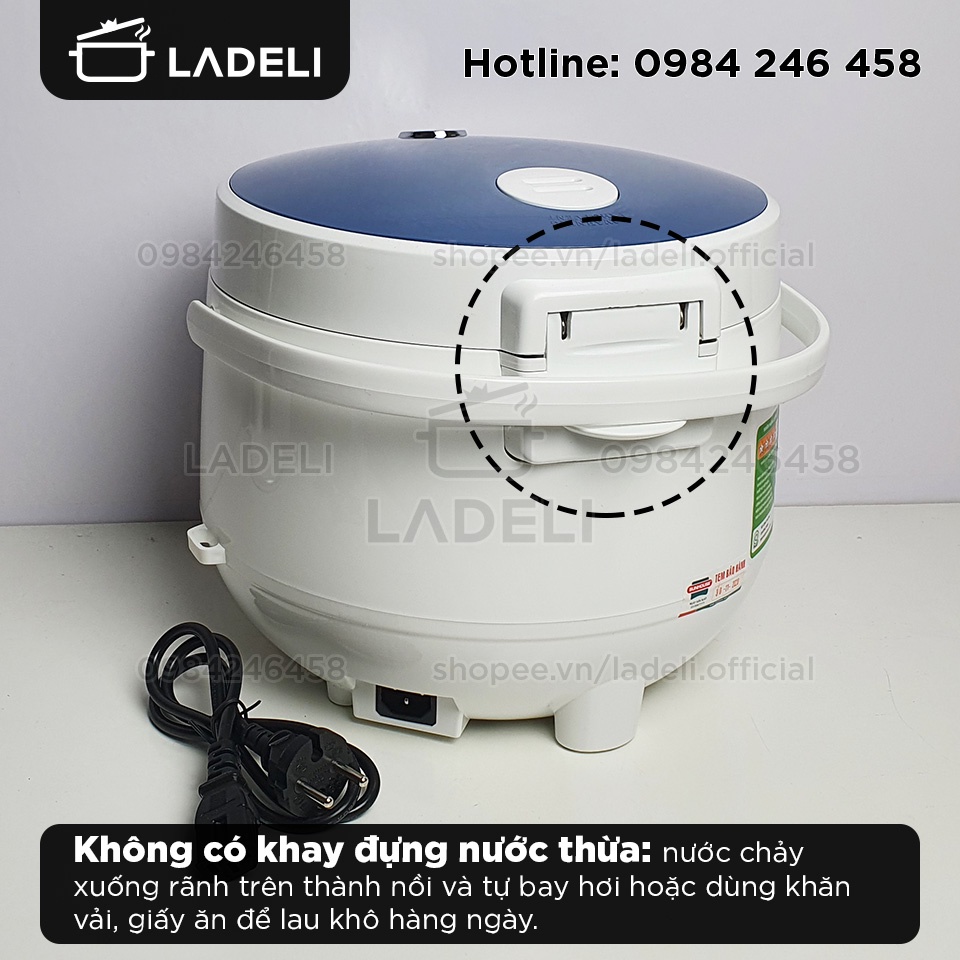 [Mã ELHADEV giảm 4% đơn 300K] Nồi cơm điện 1.8L SUNHOUSE SHD8606 thân nhựa