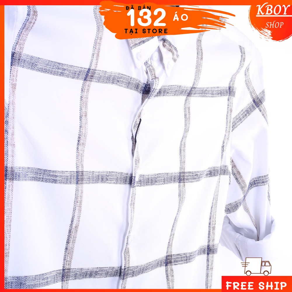 Áo sơ mi sọc caro cao cấp, áo kiểu nam dáng ôm vừa vặn thoáng mát - thời trang công sở nam - 6269 | BigBuy360 - bigbuy360.vn