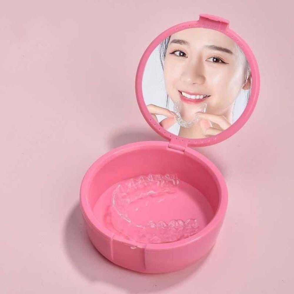 LEISURE Hộp Đựng Răng Có Gương Chỉnh Hình Làm Sạch Răng