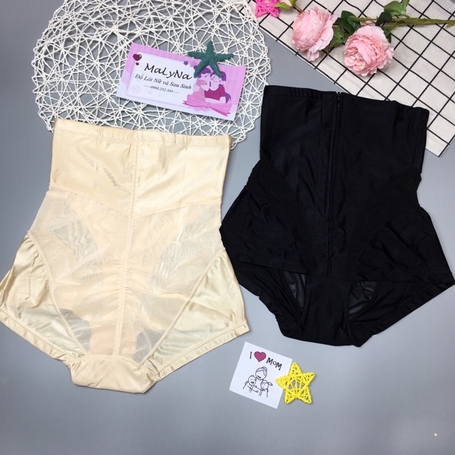 Quần lót gen nịt bụng lụa CẠP CAO nữ, có khoá kéo định hình và giảm mỡ vòng eo đủ size 42-65kg - 𝐆𝐁𝟎𝟐 | BigBuy360 - bigbuy360.vn