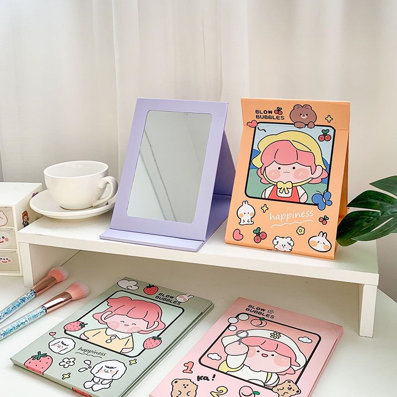 Gương gấp giấy để bàn cute 14.5x20cm