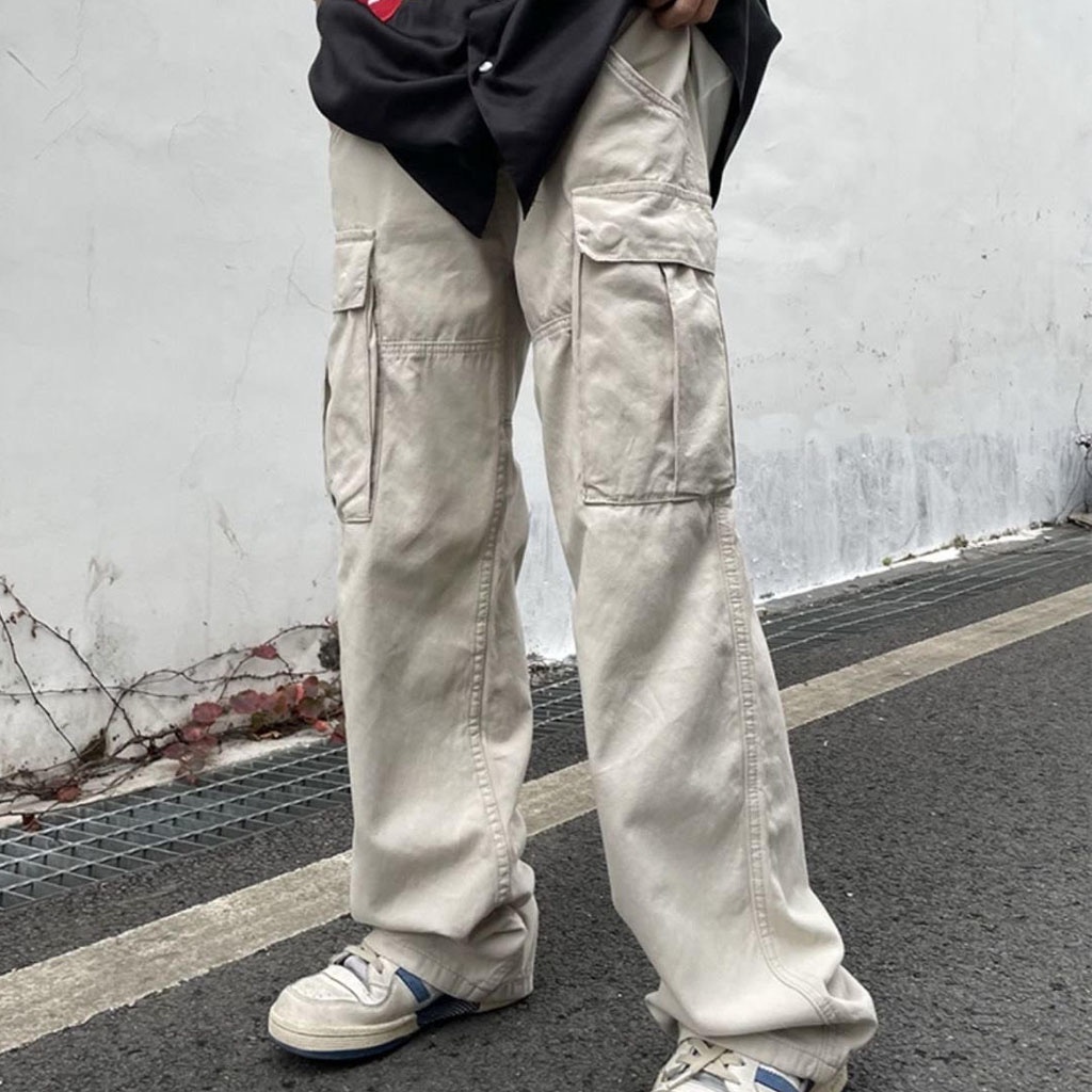 Quần kaki túi hộp unisex Trơn, quần cargo pants túi hộp nam nữ phong cách ulzzang
