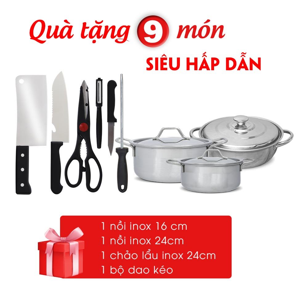 Máy Xay Nấu Đa Năng 12 Trong 1 Perfect PF-SH39 - Tặng 2 Nồi Inox 16cm, 24cm + 1 Nồi Lẩu Inox 24cm + 1 Bộ Dao Kéo 6 Món