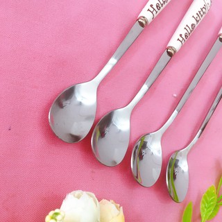 🍒🍒Thìa caffe inox cán sứ Hello Kitty